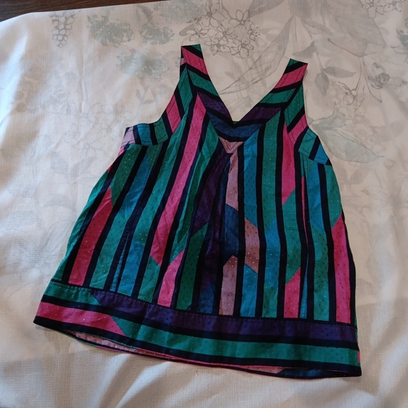 MARC JACOBS sz 4, sleeveless top w/ striped swiss dot fabric & zip pockets Sz 4 - Picture 5 of 5